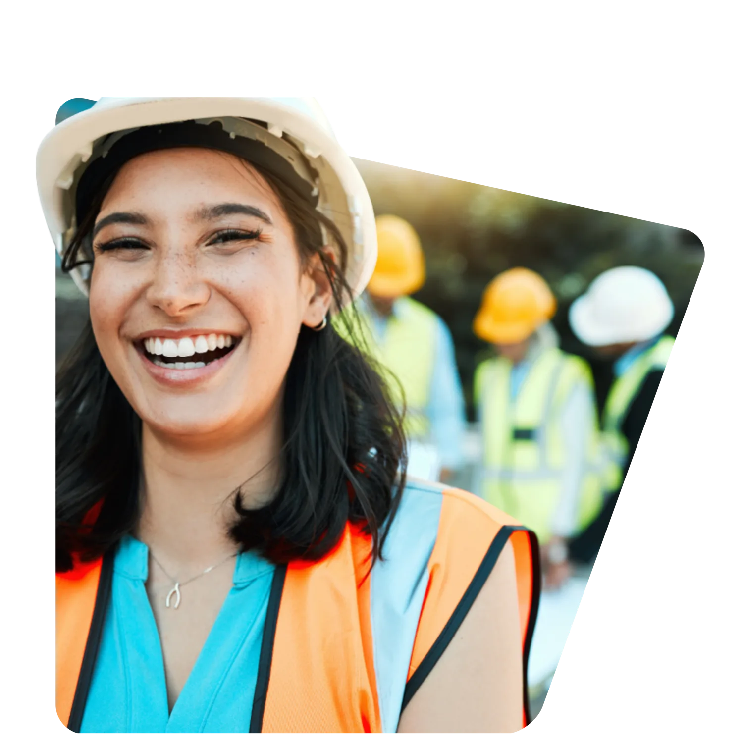 Smiling worker in hi-vis and hard hat